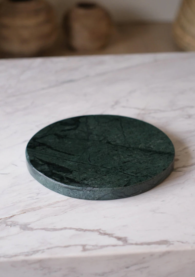 The Lovell Marble Plate is a stunning green marble catch-all plate. 